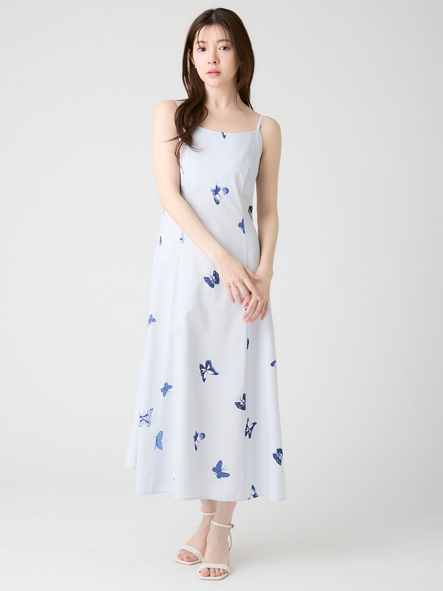 洗える】【HANAE MORI×CELFORDコラボ】バタフライプリントワンピース