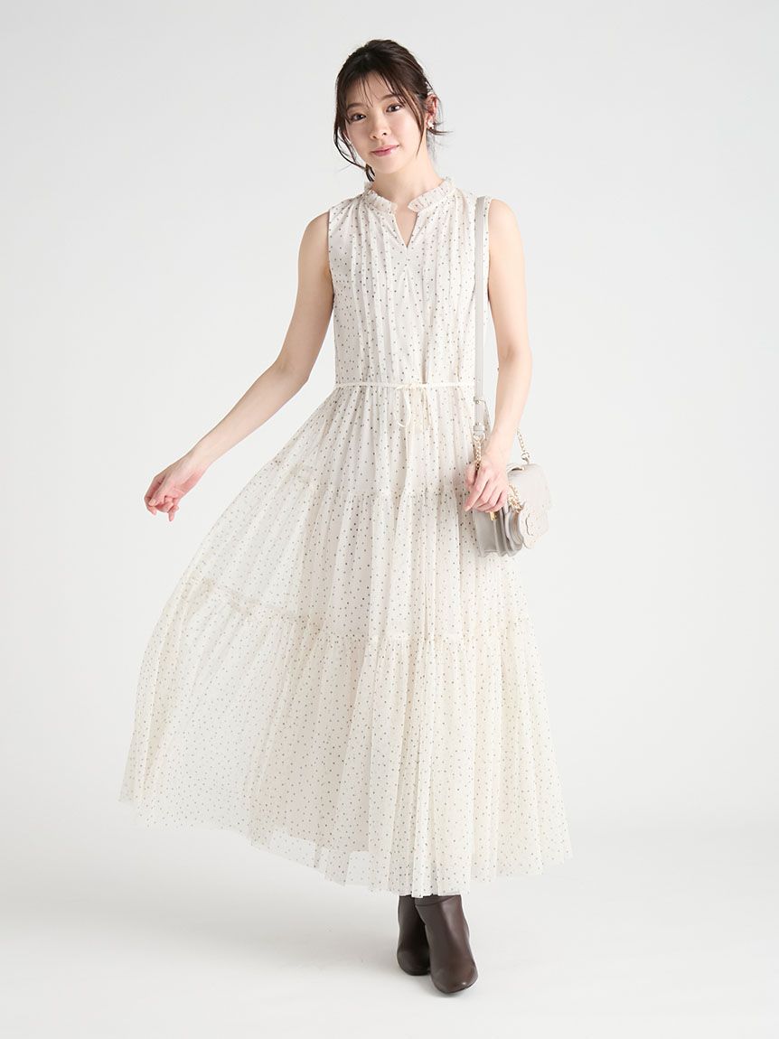 洗える】チュールティアードワンピース(デイリーワンピース)｜DRESS