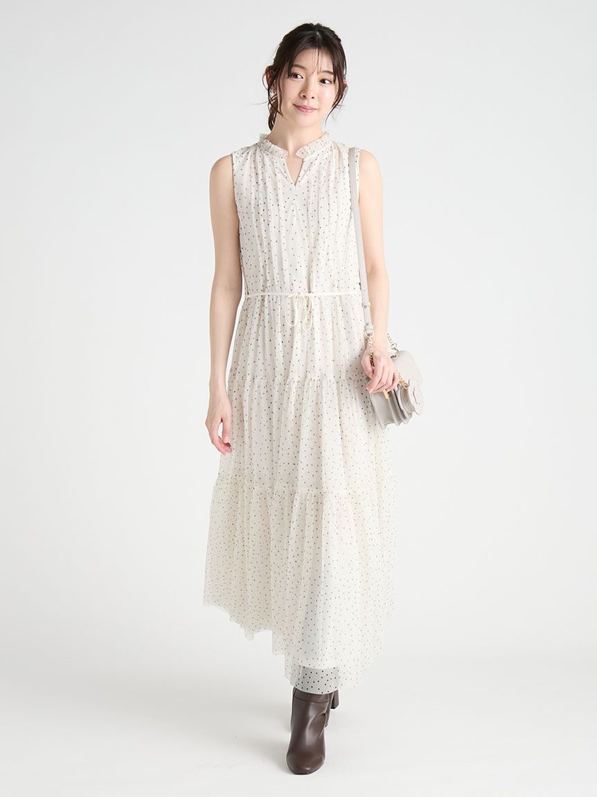 洗える】チュールティアードワンピース(デイリーワンピース)｜DRESS
