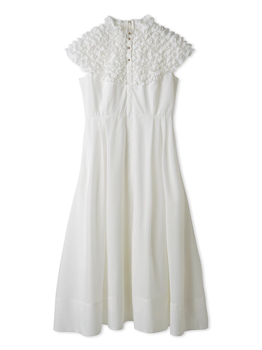 洗える】フロント釦フリルシャツワンピース(ロングワンピース)｜DRESS