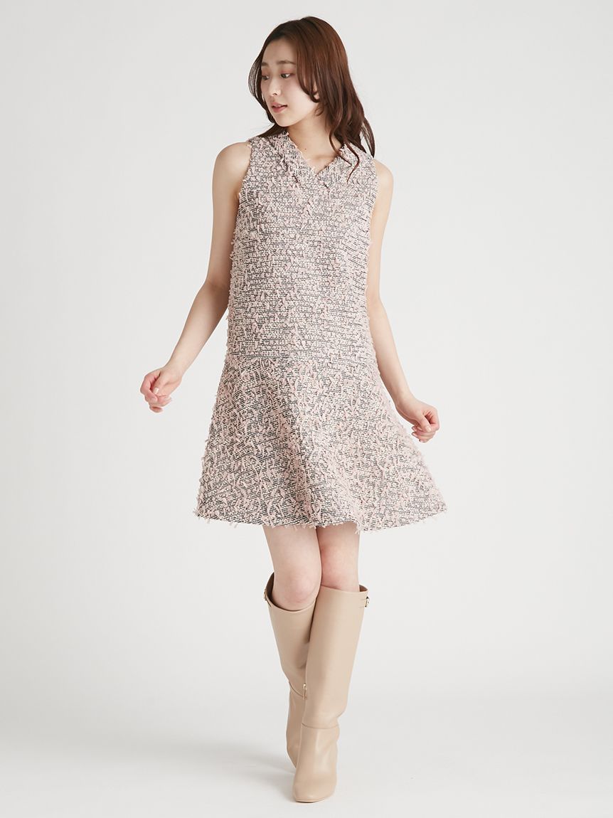 新品 CELFORD ツイードミニワンピース 36 ツイードミニワンピース(デイリーワンピース)｜DRESS（ドレス