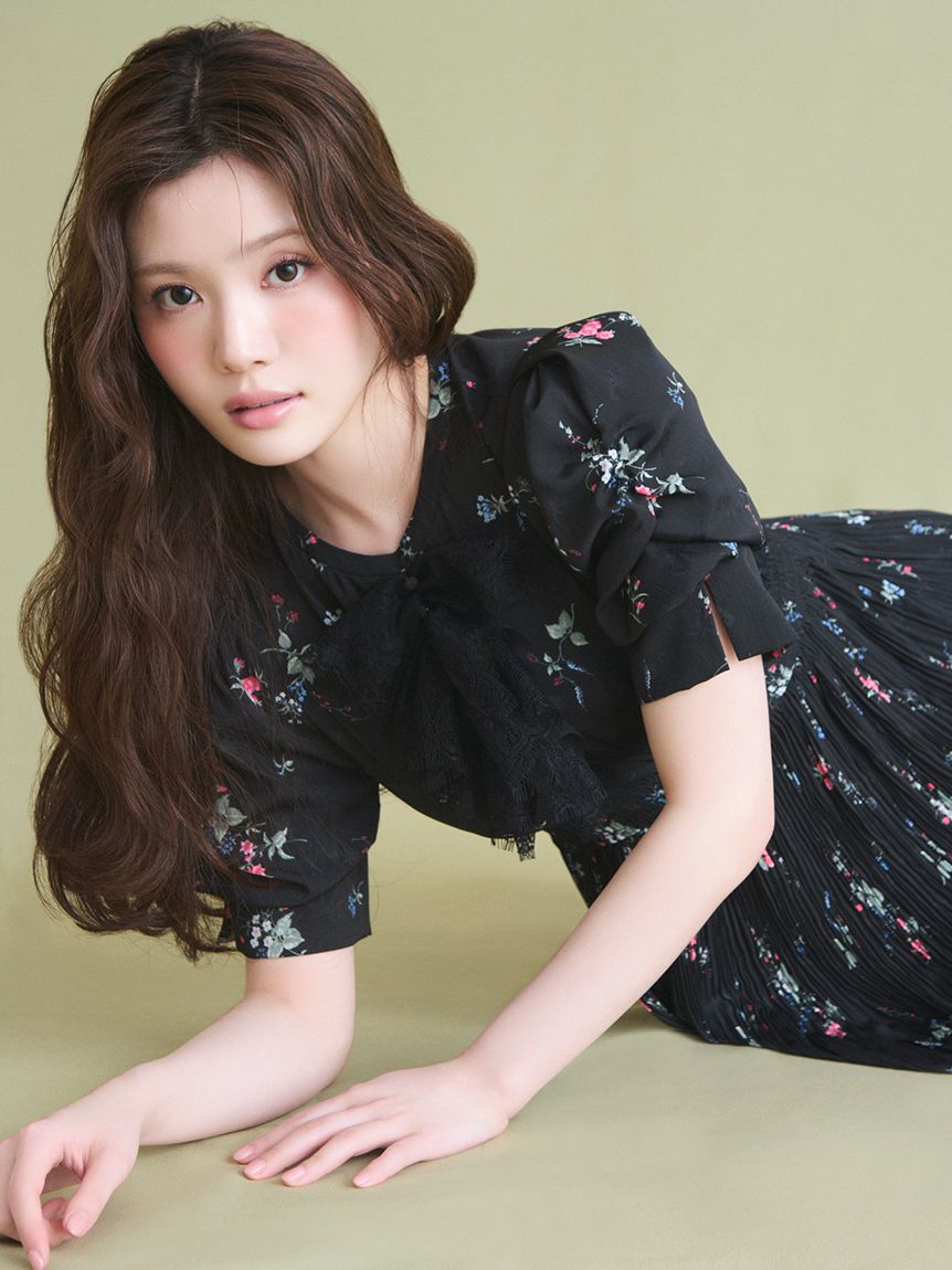 洗える】フローラルヨークレースワンピース(デイリーワンピース