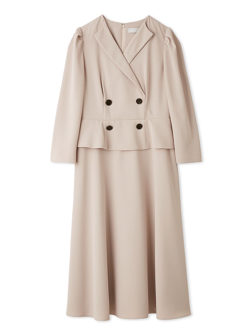 未使用近 カットコンビフレアワンピース 25SS サイズM ラペルデザインペプラムフレアワンピース(デイリーワンピース)｜DRESS