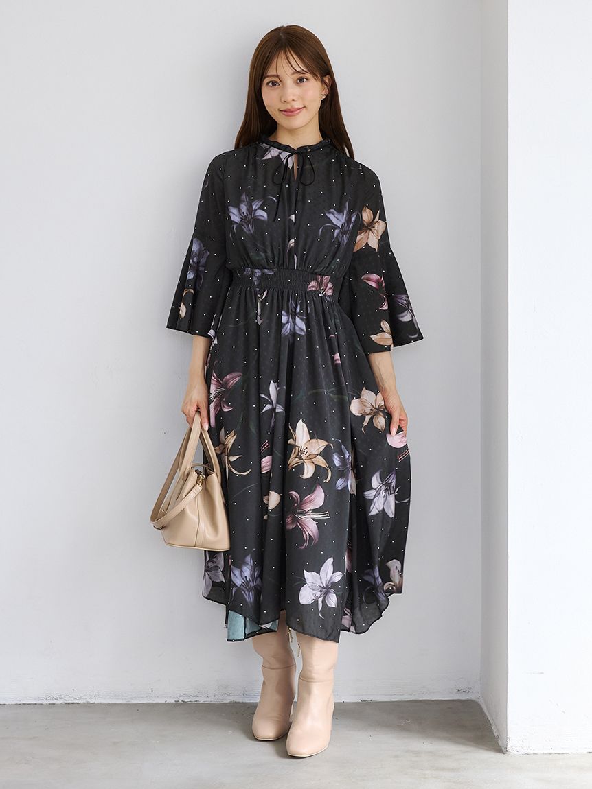 リリードットプリントワンピース(デイリーワンピース)｜DRESS（ドレス