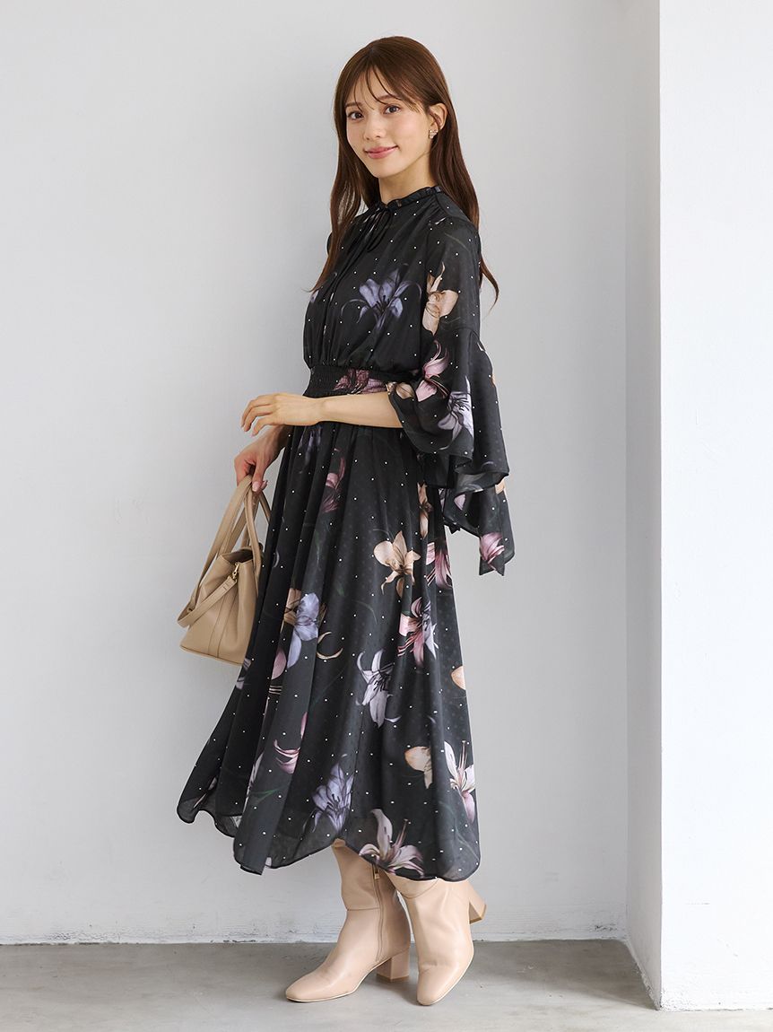 リリードットプリントワンピース(デイリーワンピース)｜DRESS（ドレス