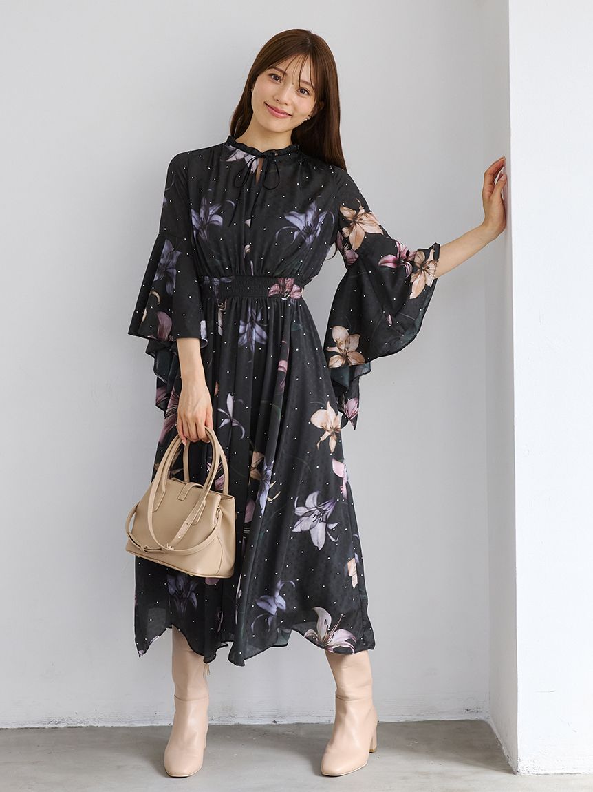 リリードットプリントワンピース(デイリーワンピース)｜DRESS（ドレス