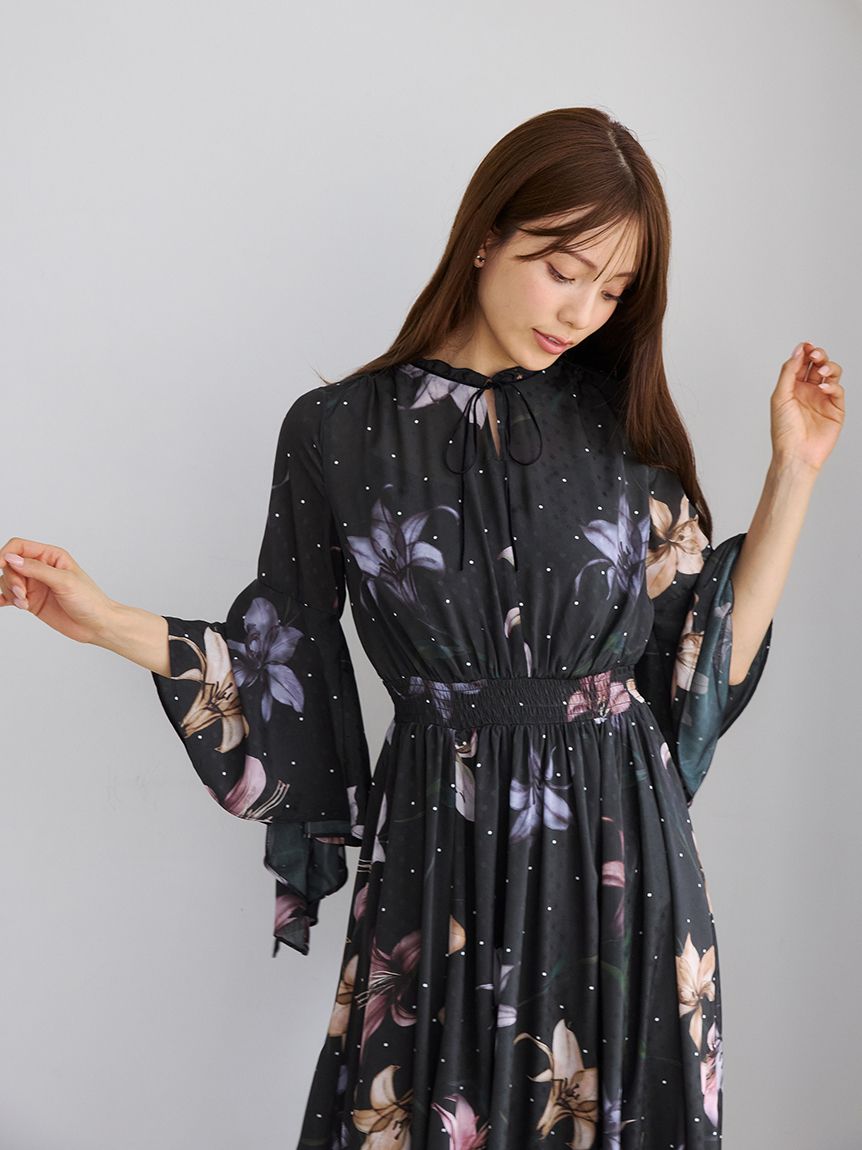 リリードットプリントワンピース(デイリーワンピース)｜DRESS（ドレス