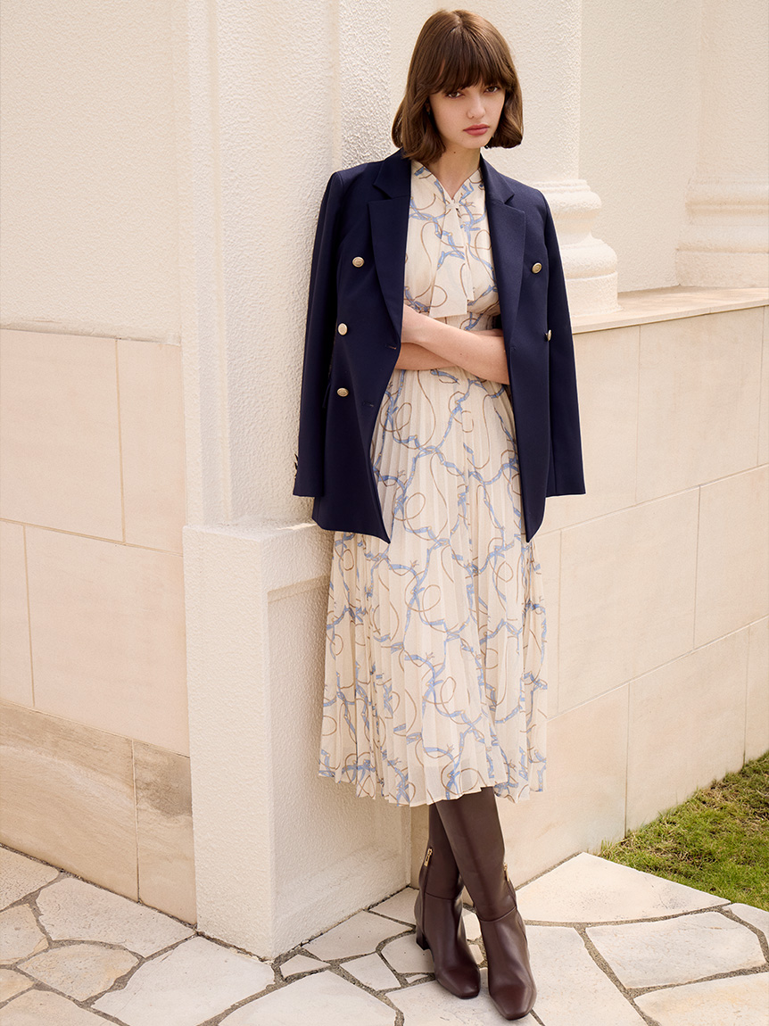 ホースベルト柄プリントワンピース(デイリーワンピース)｜DRESS