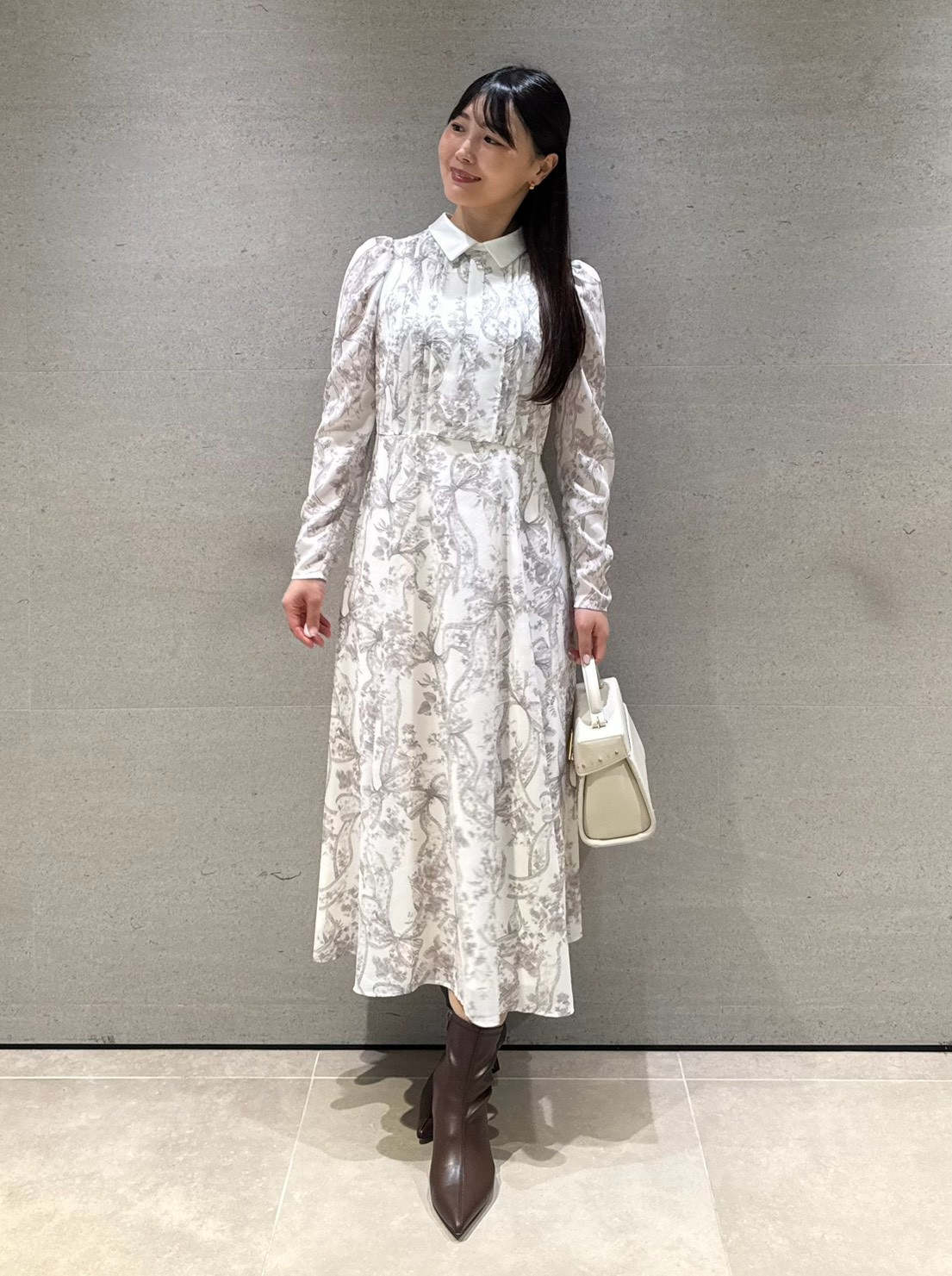 タイムセール★リボンブロッサムワンピース リボンブロッサムプリントワンピース(ロングワンピース)｜DRESS