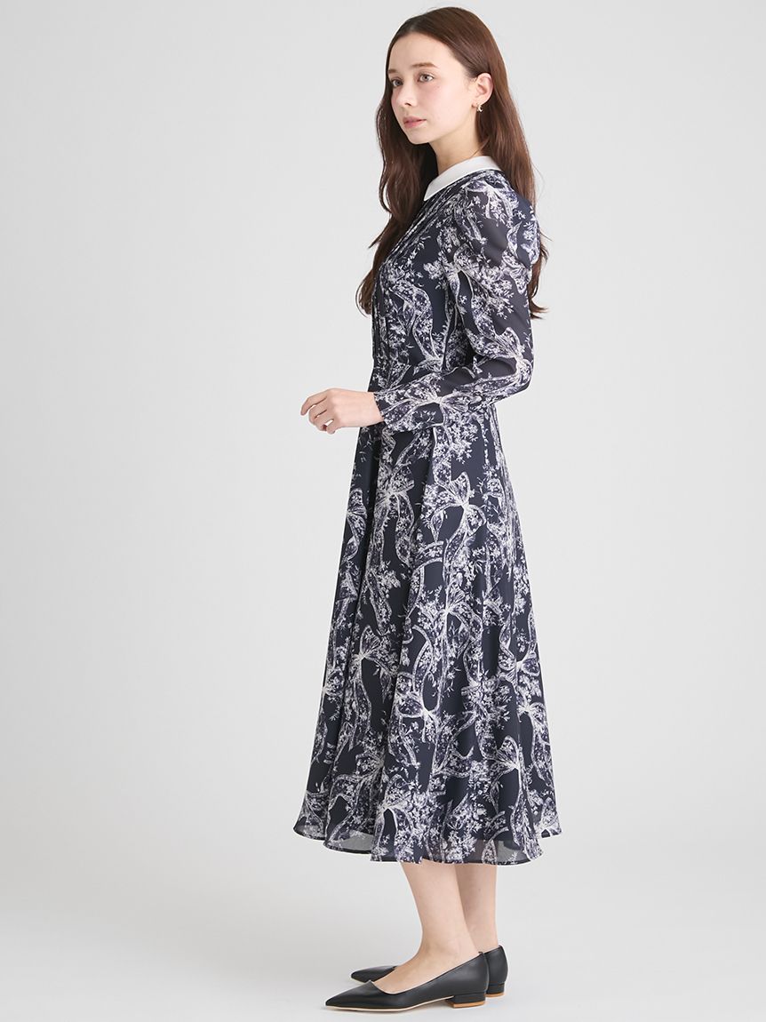 タイムセール★リボンブロッサムワンピース リボンブロッサムプリントワンピース(ロングワンピース)｜DRESS