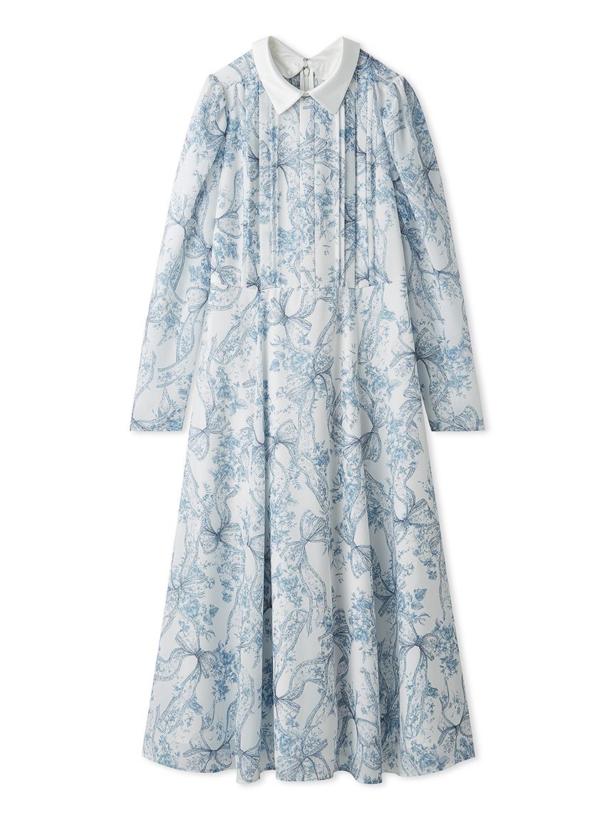 リボンブロッサムプリントワンピース(ロングワンピース)｜DRESS