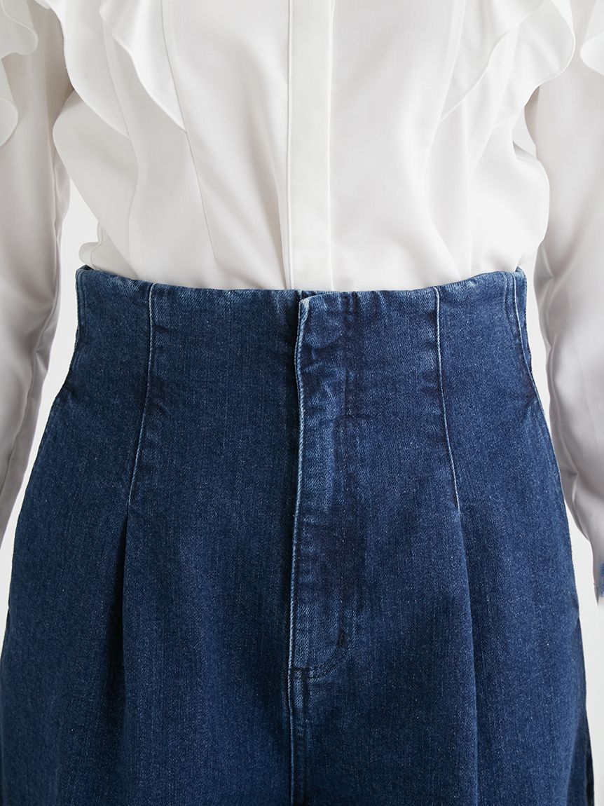 ハイウエストワイドデニムパンツ(ロングパンツ)｜PANTS（パンツ