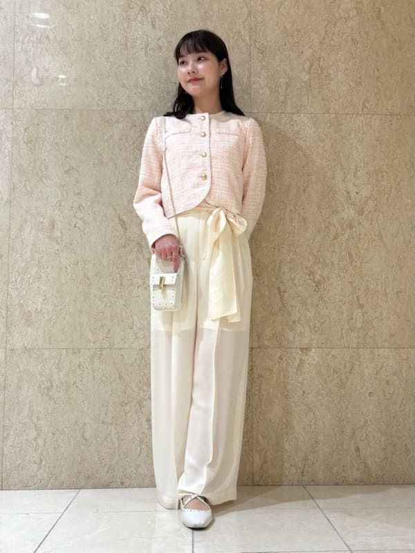 リボン付きシアーワイドパンツ(ロングパンツ)｜PANTS（パンツ