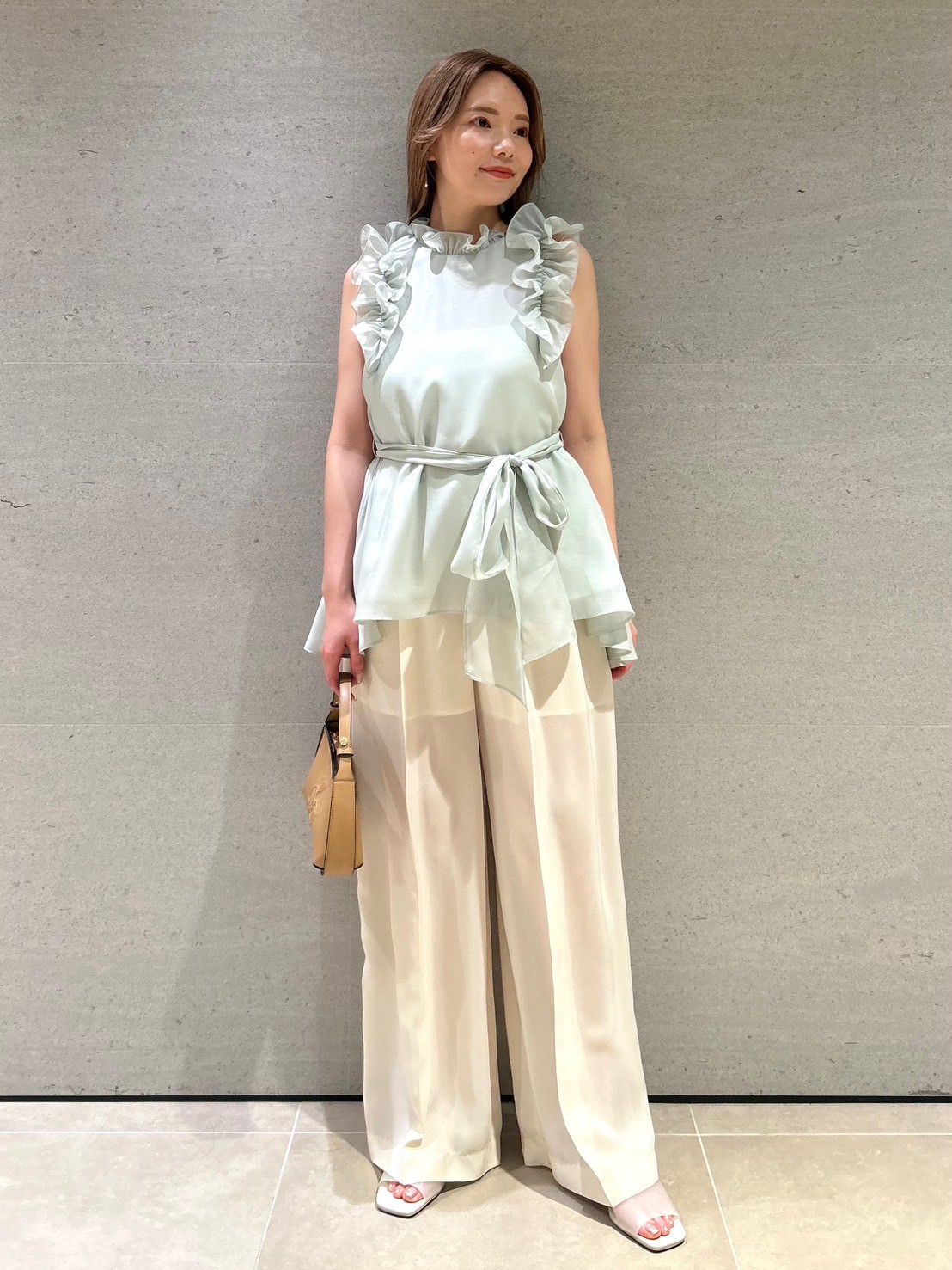 リボン付きシアーワイドパンツ(ロングパンツ)|PANTS(パンツ リボン付きシアーワイドパンツ(ロングパンツ)|PANTS(パンツ