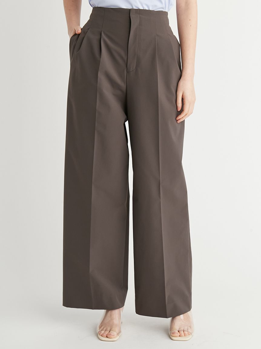 ハイライズ美脚ストレッチテーパードデニムパンツ(ロングパンツ