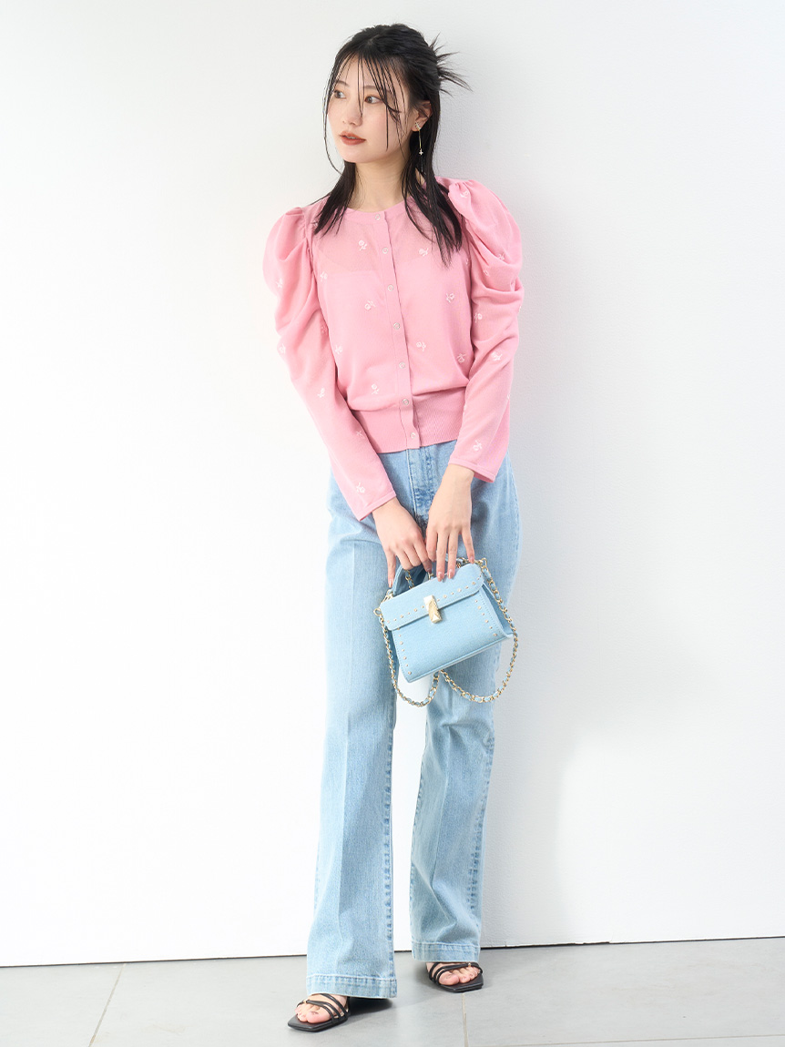ハイウエストフレアデニムパンツ(ロングパンツ)|PANTS(パンツ ハイウエストフレアデニムパンツ(ロングパンツ)|PANTS(パンツ