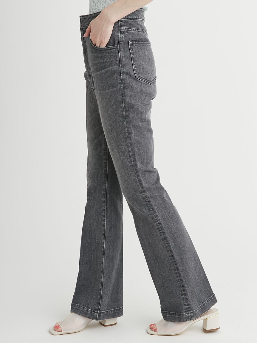 ハイウエストフレアデニムパンツ(ロングパンツ)｜PANTS（パンツ