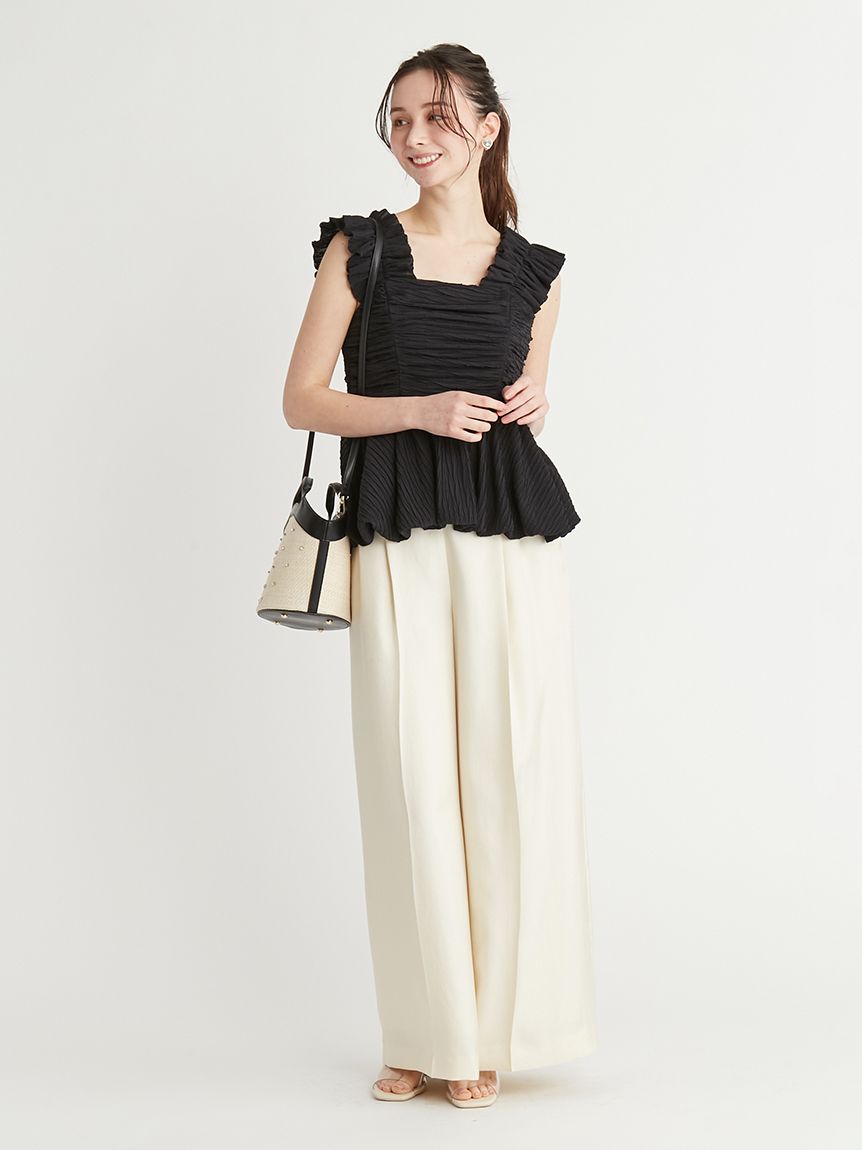 ツイルサテンワイドパンツ(ロングパンツ)｜PANTS（パンツ