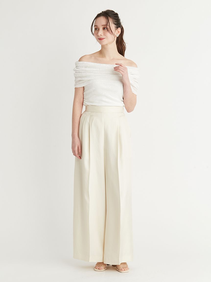 ツイルサテンワイドパンツ(ロングパンツ)｜PANTS（パンツ