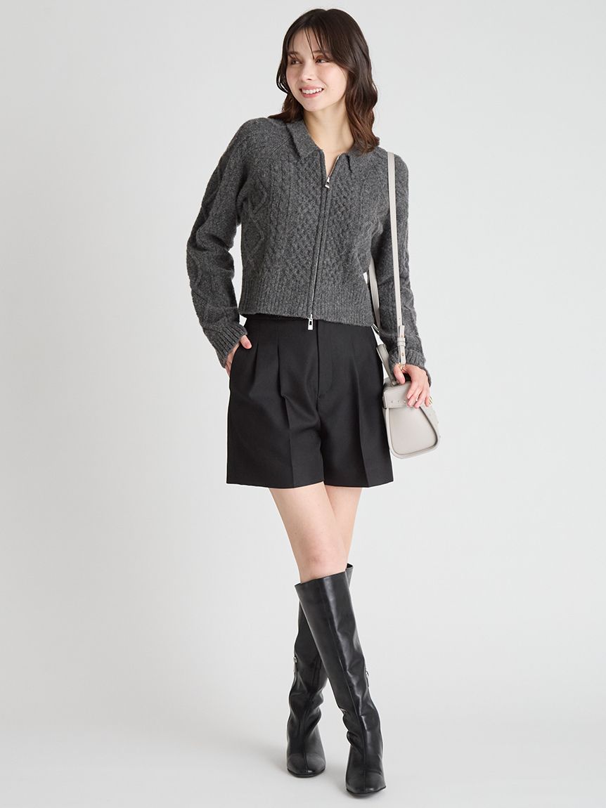 今期新作⭐︎CELFORD バリエーションショートパンツ ブラック 36 バリエーションタックショートパンツ(ショートパンツ)｜PANTS
