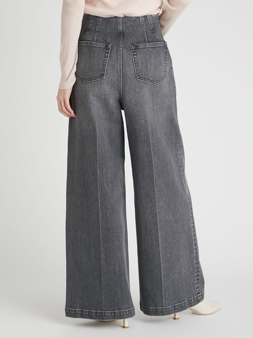 ハイウエストデニムワイドパンツ(ロングパンツ)｜PANTS（パンツ