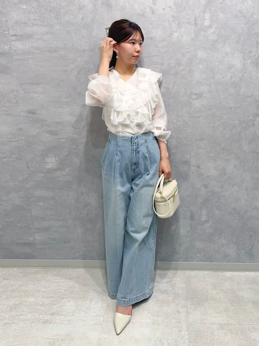 ハイウエストデニムワイドパンツ(ロングパンツ)｜PANTS（パンツ