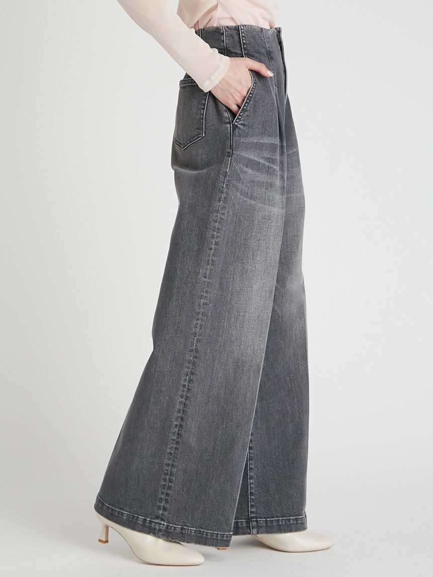 ハイウエストデニムワイドパンツ(ロングパンツ)｜PANTS（パンツ