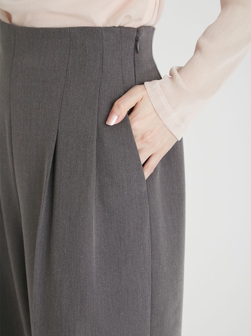 セルフォード　ダークグレー ハイウエスト ワイドパンツ セルフォード CELFORD ハイウエストワイドパンツ （GRY