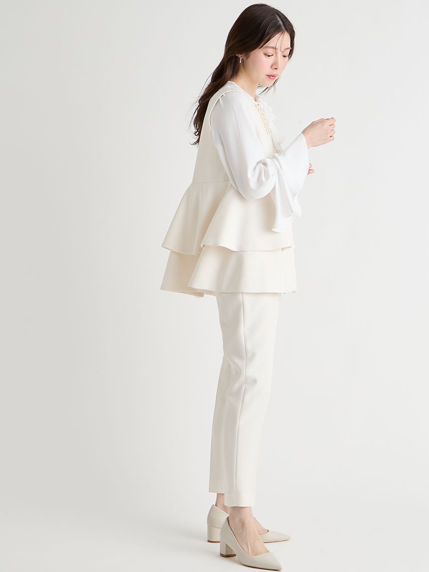 【 ラルフローレン 超美品 】自宅洗濯可能 ホワイトグリーン テーパード パンツ レディース ストレッチ テーパード パンツ通販 [0305-55500