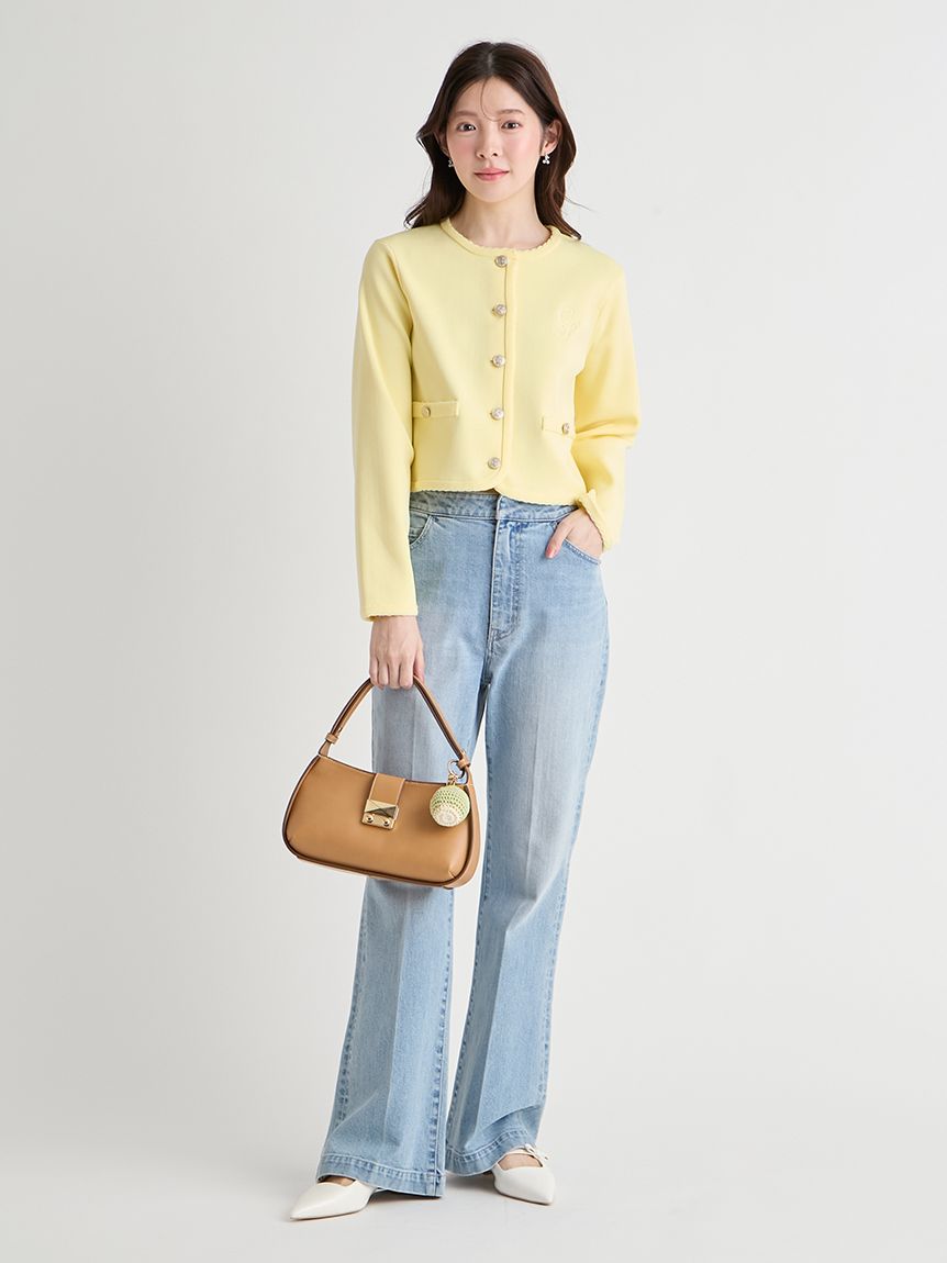 ハイウエストフレアデニムパンツ(ロングパンツ)｜PANTS（パンツ