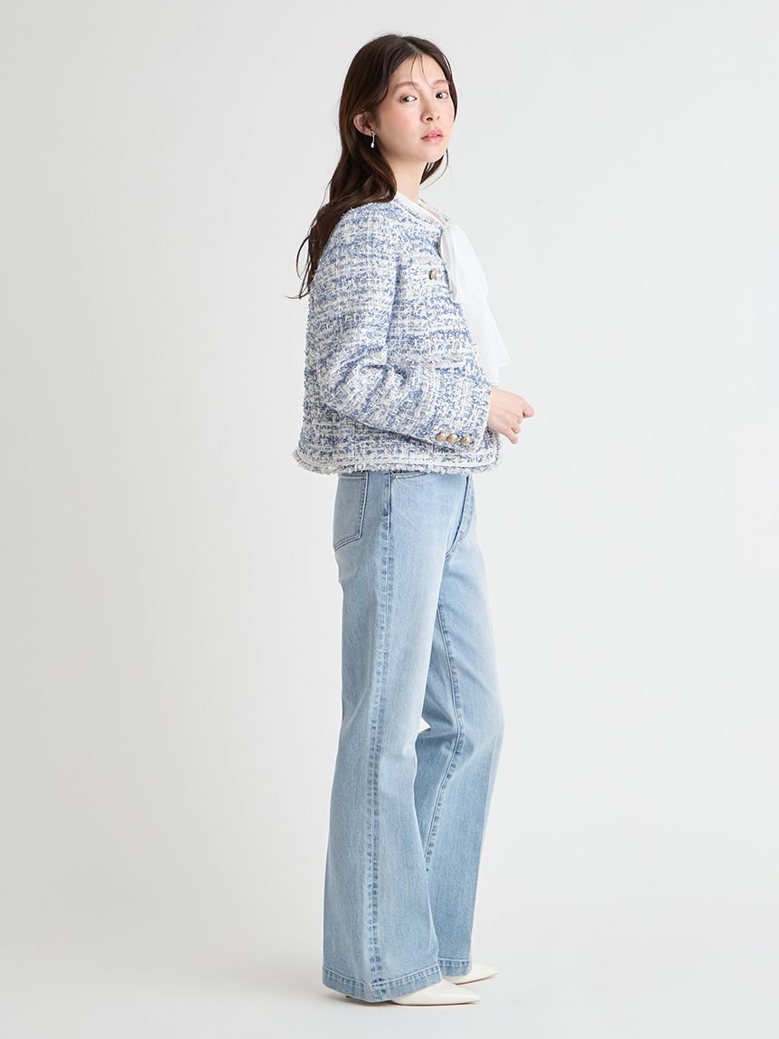 ハイウエストフレアデニムパンツ(ロングパンツ)｜PANTS（パンツ