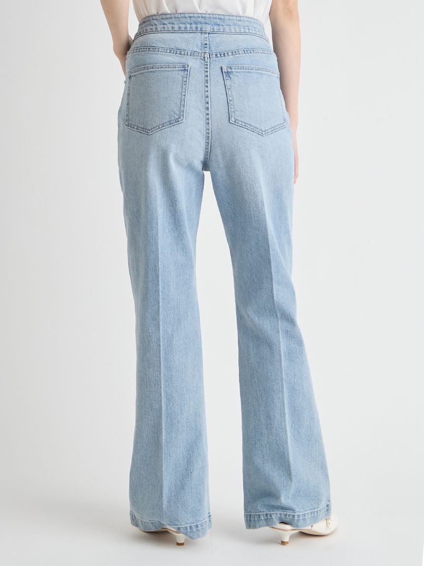 ハイウエストフレアデニムパンツ(ロングパンツ)｜PANTS（パンツ