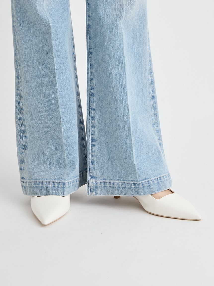 ハイウエストフレアデニムパンツ(ロングパンツ)｜PANTS（パンツ