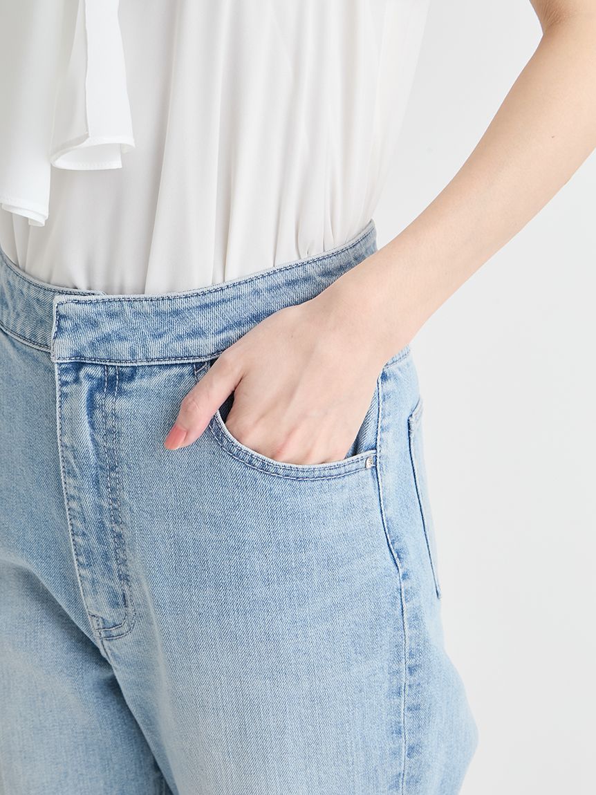 ハイウエストフレアデニムパンツ(ロングパンツ)｜PANTS（パンツ