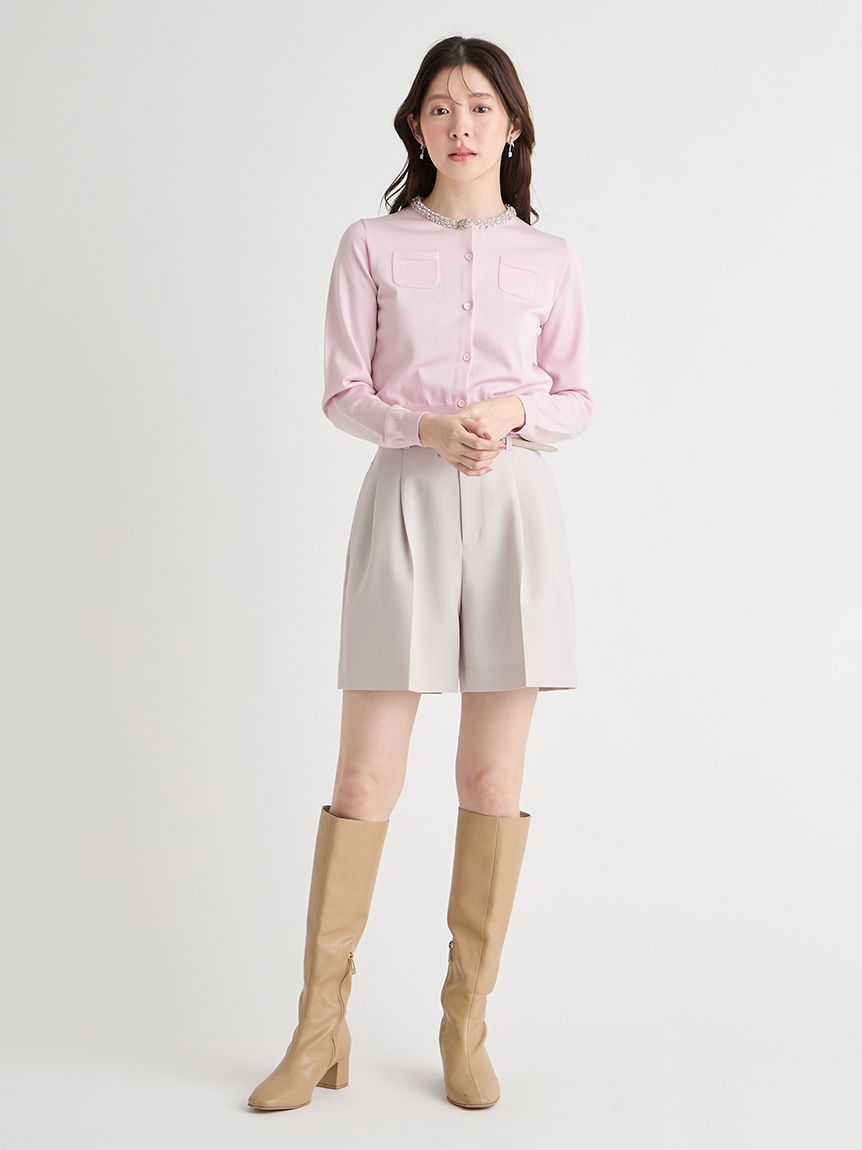 【美品】CELFORD♡ベルト付きハイウエストショートパンツ　2025ss CELFORD（セルフォード） パンツ 「洗える」ベルト付きショートパンツ