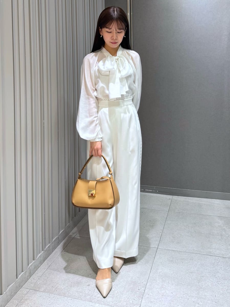 洗える】レースラインワイドストレートパンツ(ロングパンツ)｜PANTS