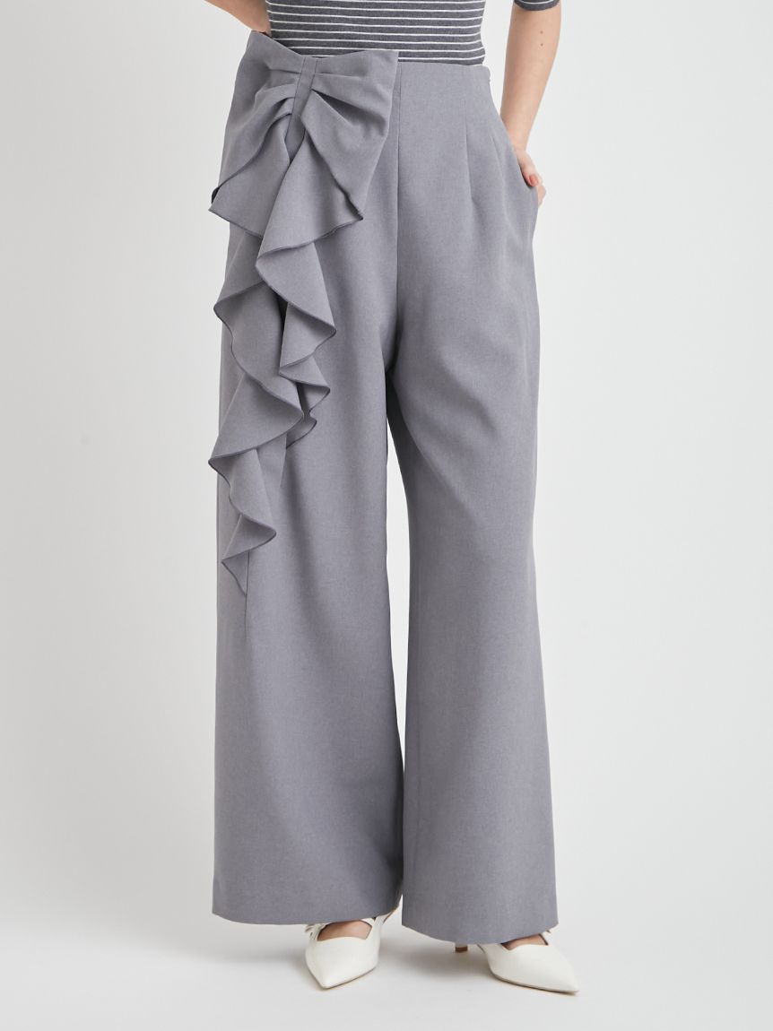 洗える】リボンワイドパンツ(ロングパンツ)｜PANTS（パンツ）｜CELFORD