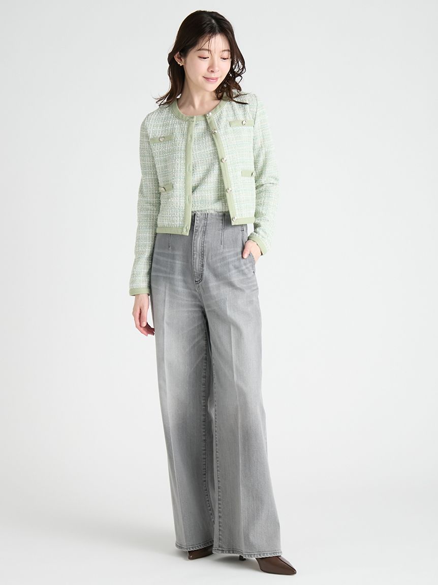 ハイウエストデニムワイドパンツ(ロングパンツ)｜PANTS（パンツ