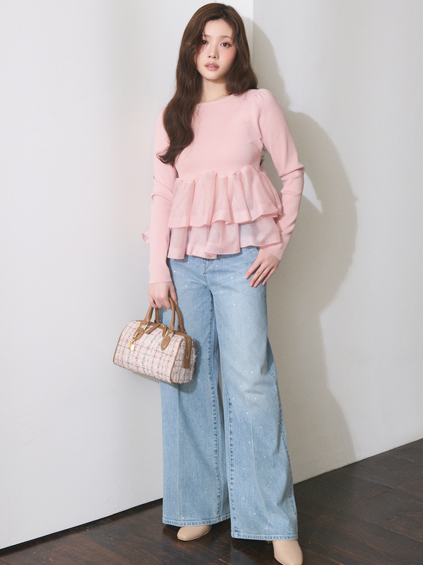 ビジューデニムワイドパンツ(サロペット)｜PANTS（パンツ）｜CELFORD