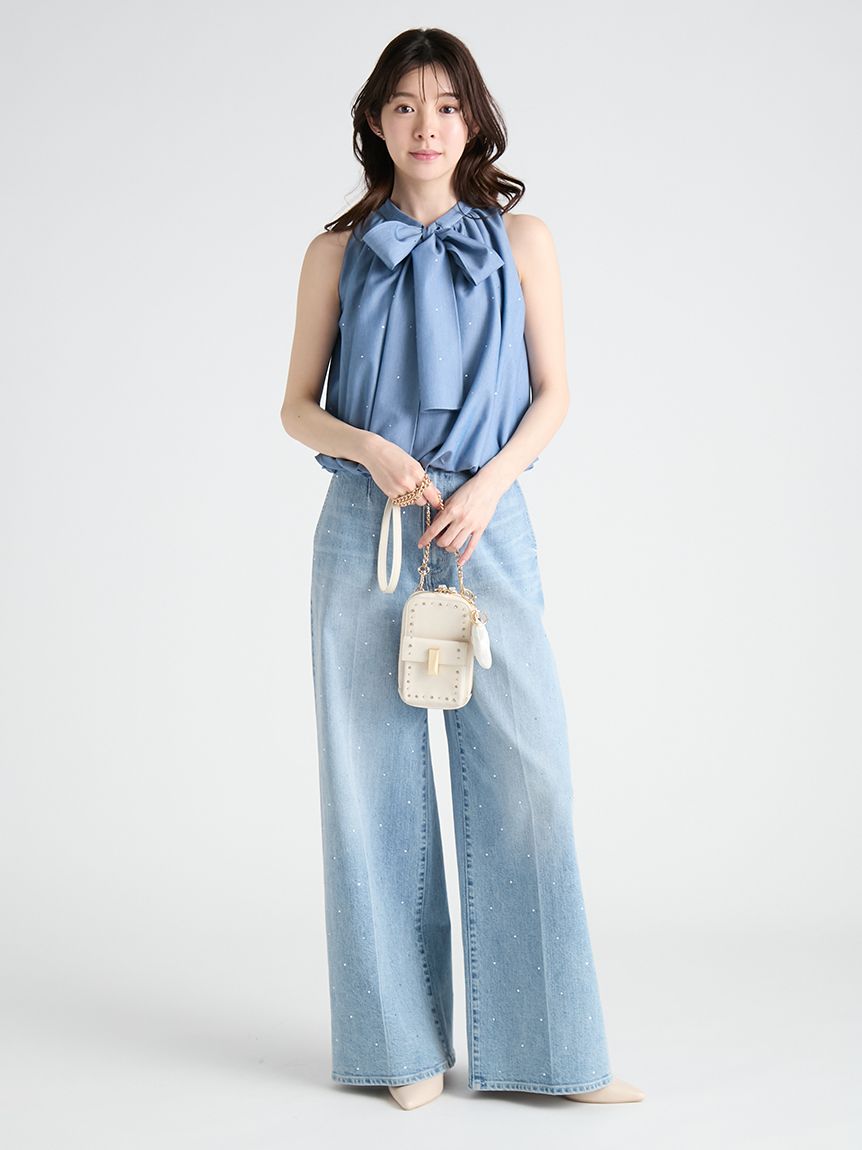 ビジューデニムワイドパンツ(ロングパンツ)｜PANTS（パンツ）｜CELFORD