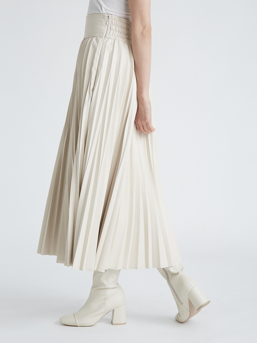 フェイクレザープリーツスカート(マキシスカート)|SKIRT(スカート ...