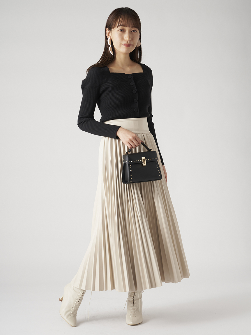 フェイクレザープリーツスカート(マキシスカート)|SKIRT(スカート ...