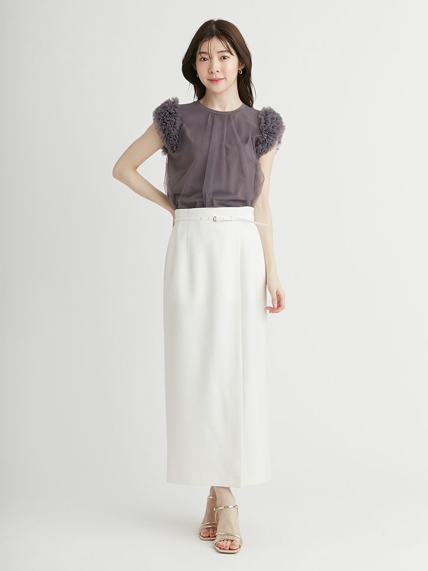 ベルト付きハイウエストタイトスカート(SKIRT（スカート