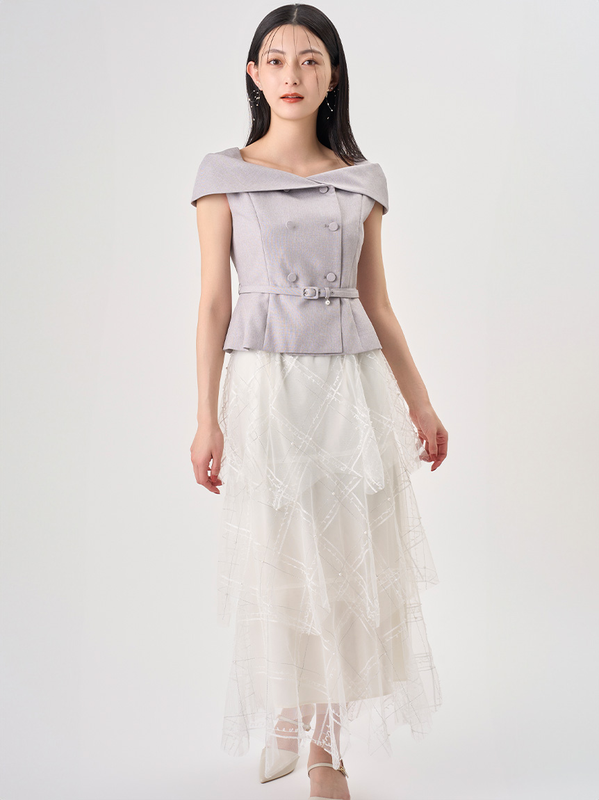 HANAE MORI×CELFORDコラボ】パールスカート(SKIRT（スカート