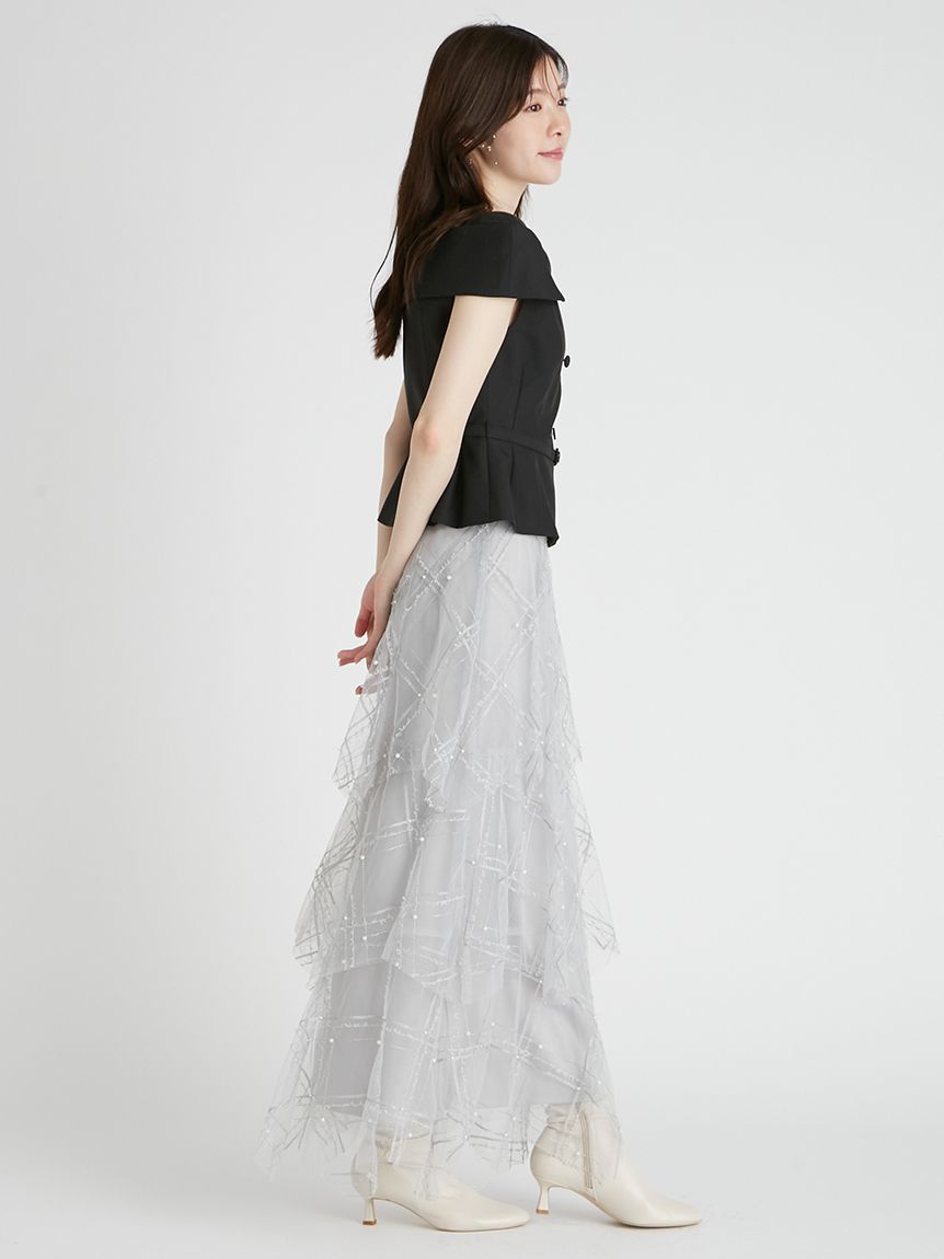 試着のみ CELFORD × HANAE MORI フレアスカート 38 HANAE MORI×CELFORDコラボ】バタフライフレアスカート(SKIRT