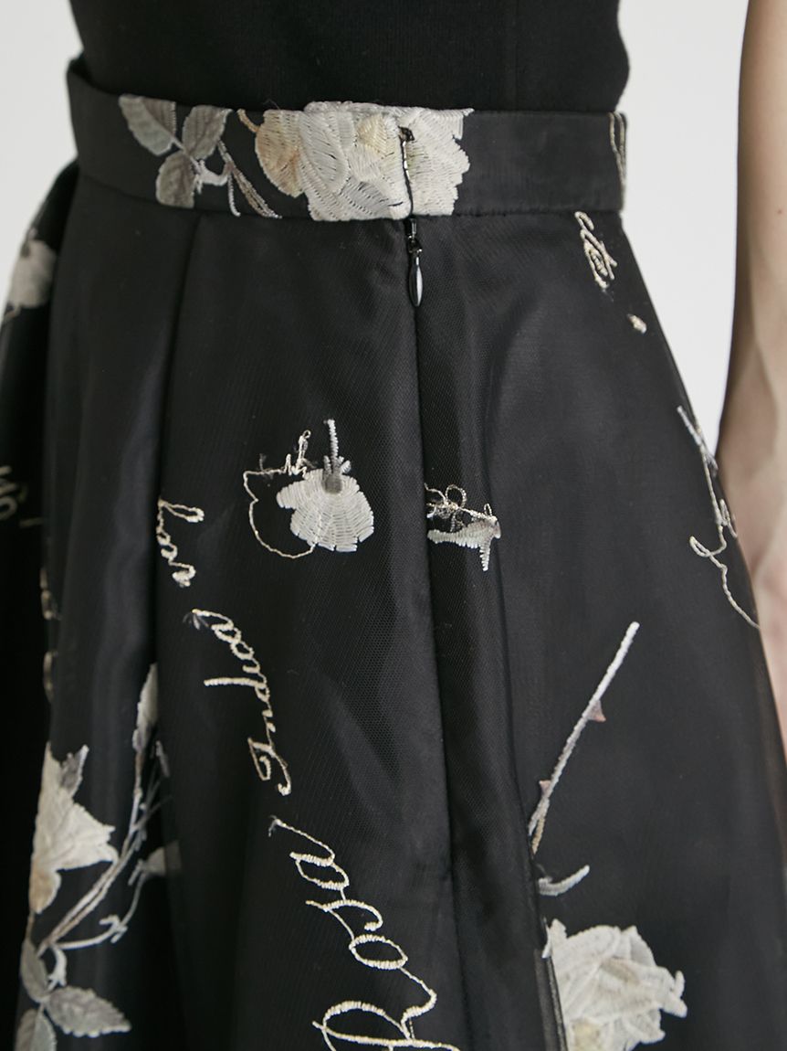 CELFORD セルフォード　刺繍ボリュームスカート CELFORD (セルフォード)'P.J.REDOUTE Rosa刺繍チュールスカート