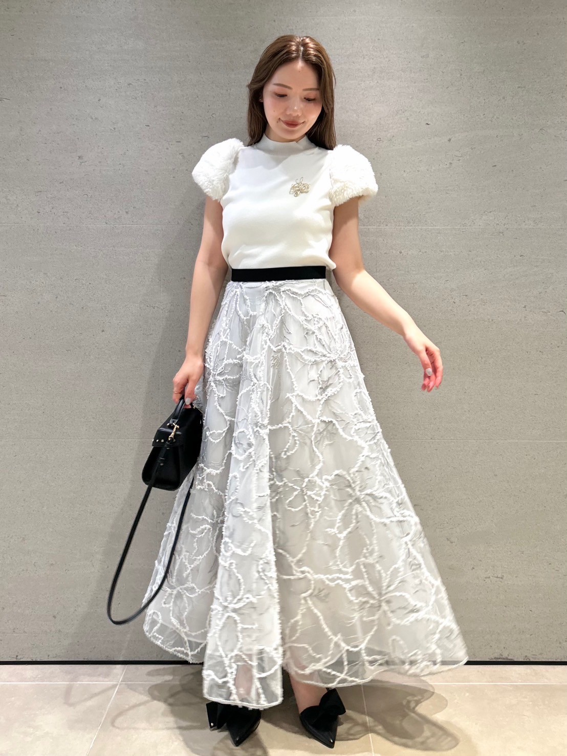 セルフォード　エンブロイダリーレーススカート ブラッシュドエンブロイダリースカート(SKIRT（スカート