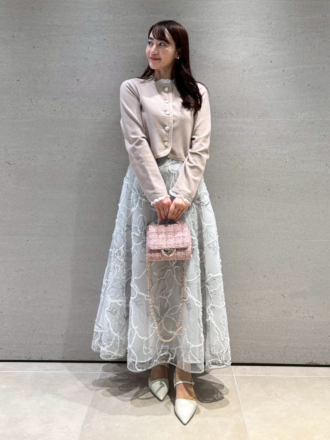 ブラッシュドエンブロイダリースカート(SKIRT（スカート