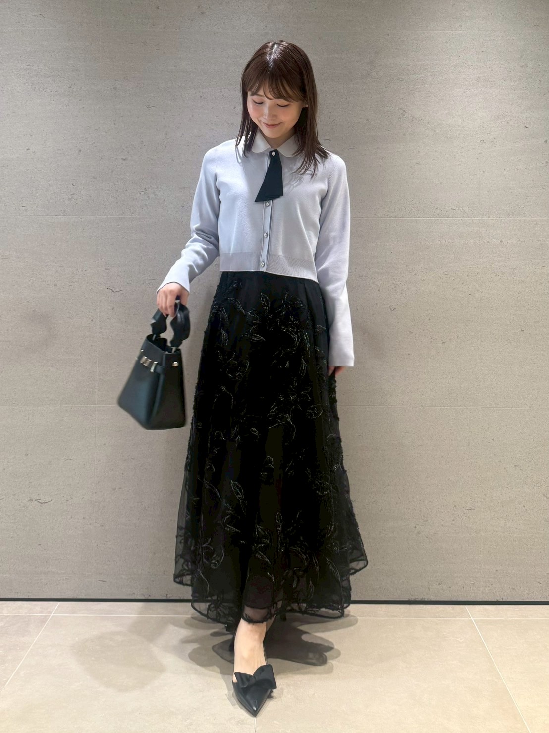 ブラッシュドエンブロイダリースカート(SKIRT（スカート