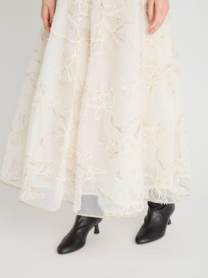 ブラッシュドエンブロイダリースカート(SKIRT（スカート